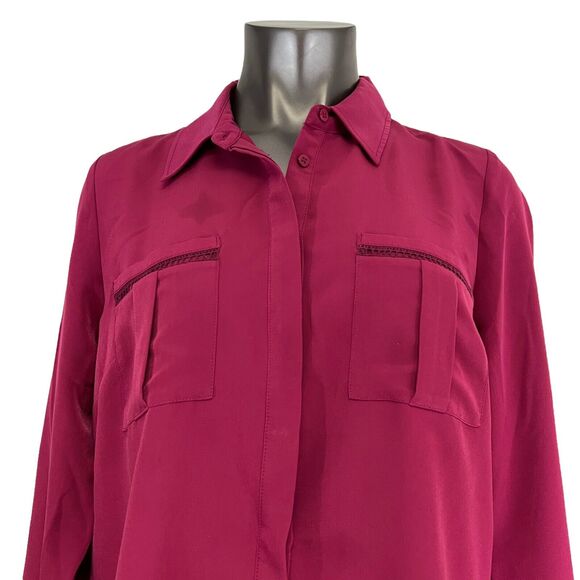 Soft Surroundings Women's Top Button Up Mulberry Wine Layered Lagenlook M - Picture 2 of 7